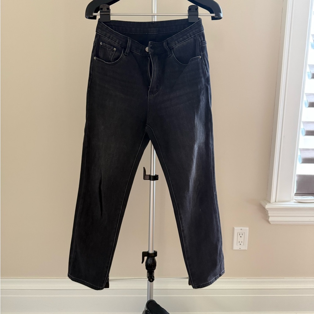 Black Straight-Leg Jeans